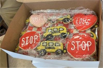 Rebecca Ruthrauff, strategic marketing manager at IMMI shared a photo of the Love the Bus care package that IMMI/SafeGuard delivered to six public school districts in Hamilton County, Indiana