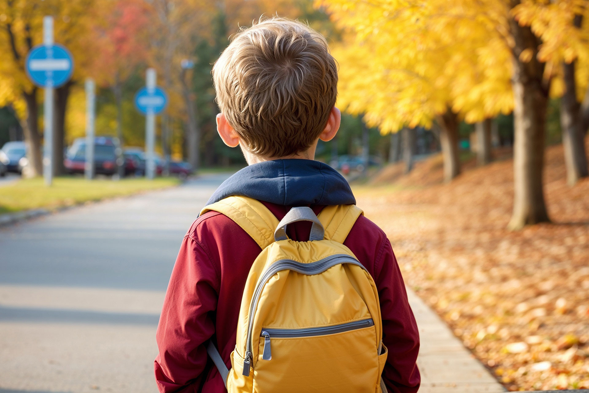 Student alone backpack