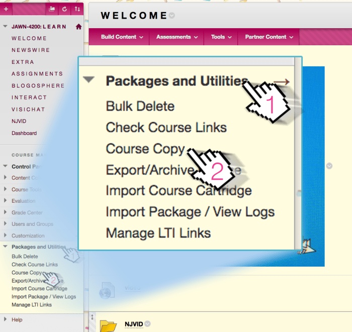 Course Copy Procedures - Blackboard Tutorials | Stockton University How to copy course in blackboard