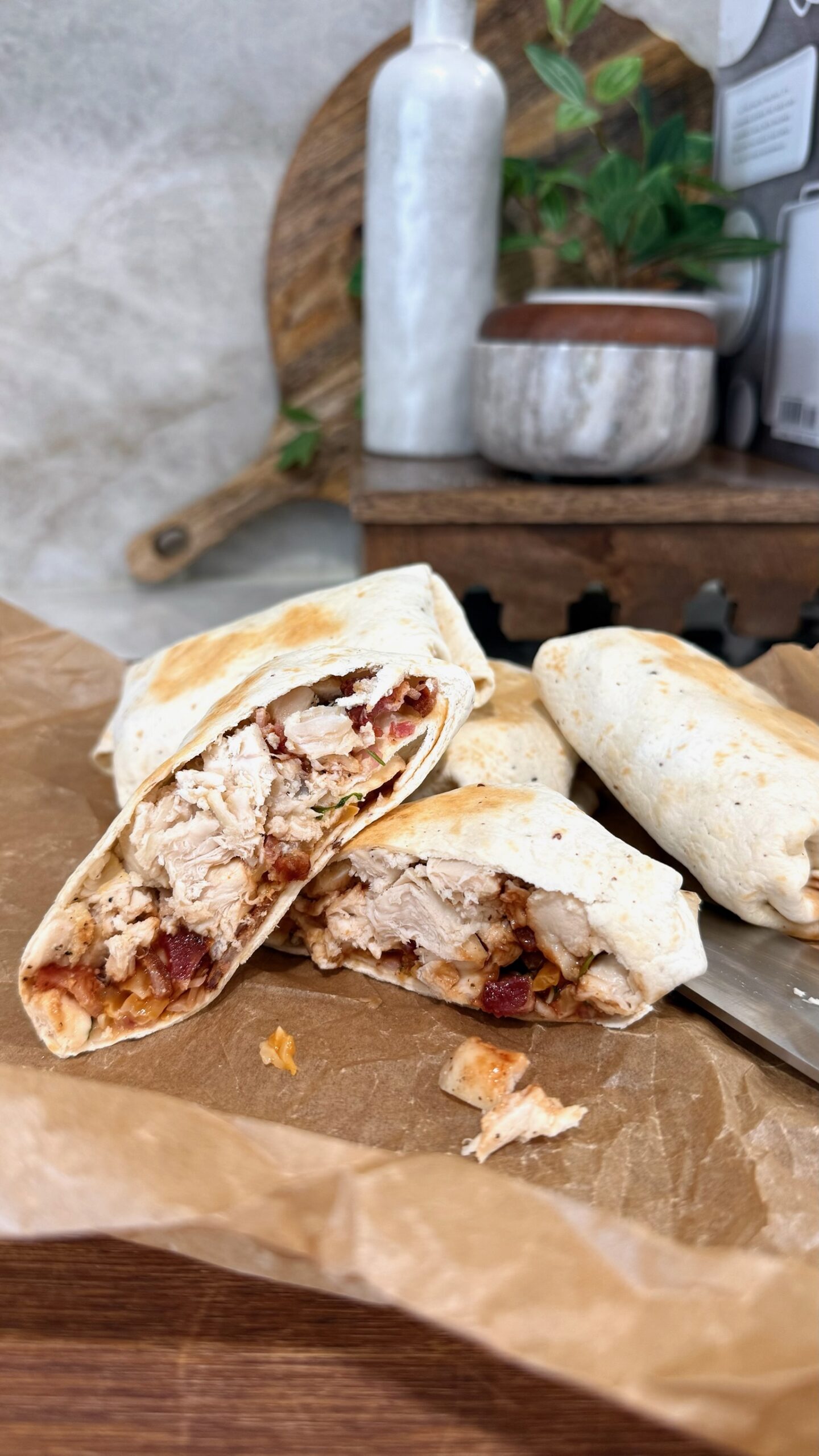 Crispy BBQ Chicken Wraps | High-Protein Freezer Meal Prep