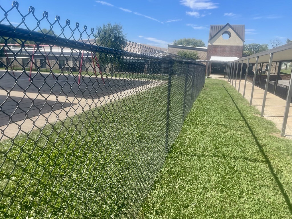 chain link fence installed for Kirbyville School District by MO fence contractor, Stokes Fence Co.