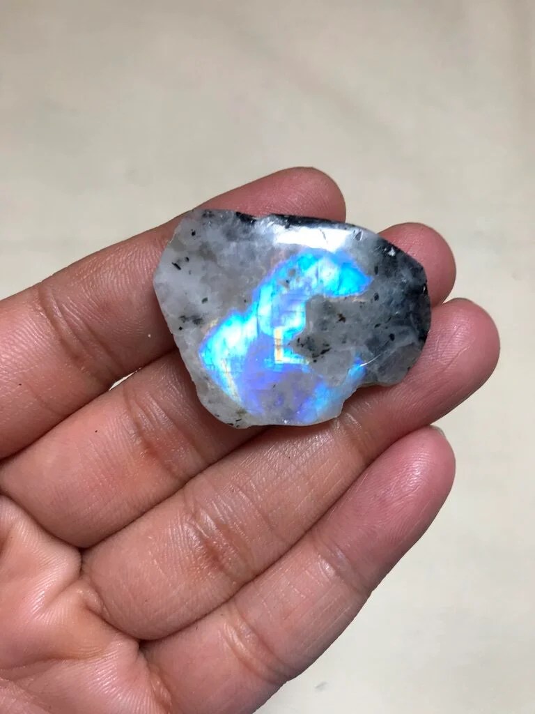 Rainbow Moonstone Cloud Cabochons 1 Piece Size 37 MM Approx