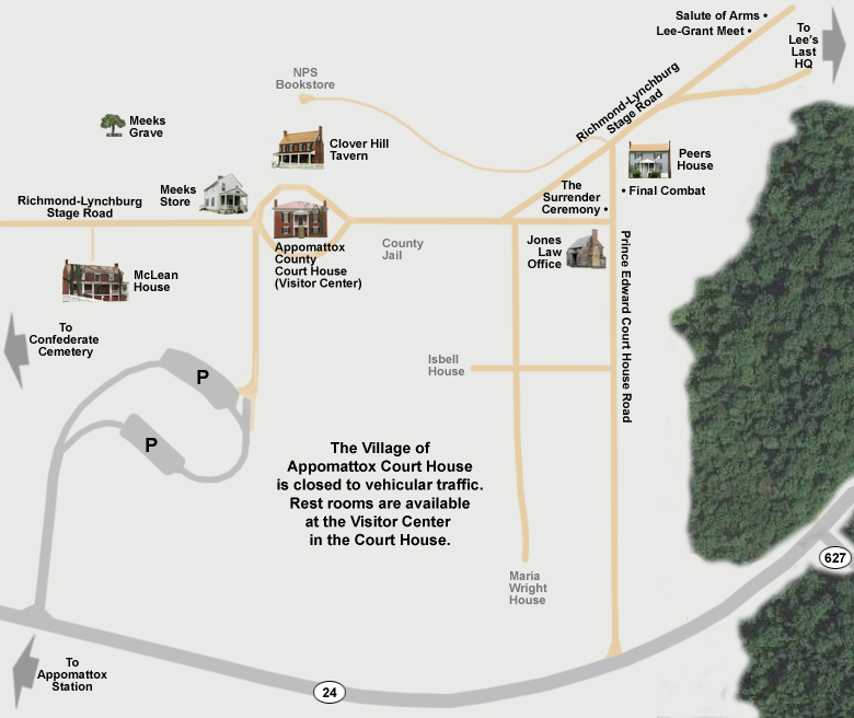 Village Of Appomattox Court House Appomattox Village Map 1 