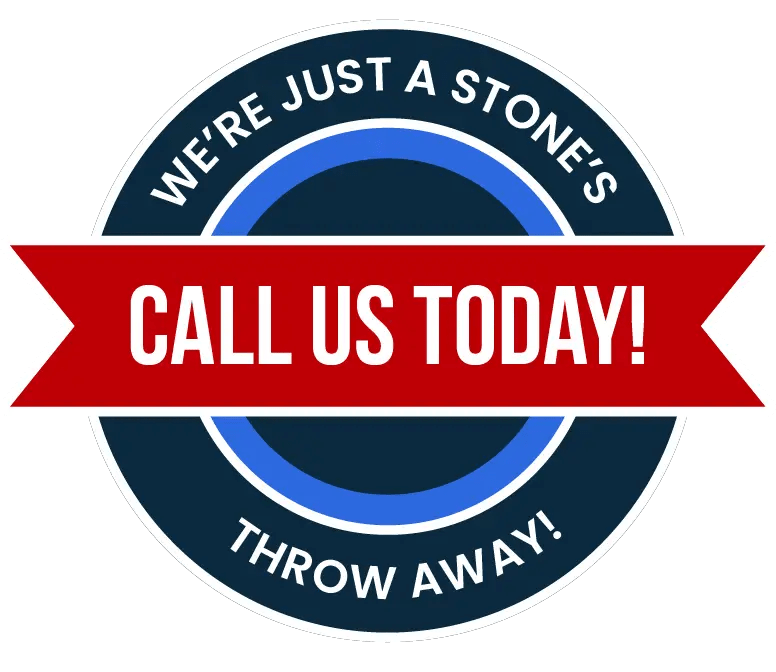 Stones Throw Technologies contact logo that reads, "We're just a stone's throw away! Call us today!"
