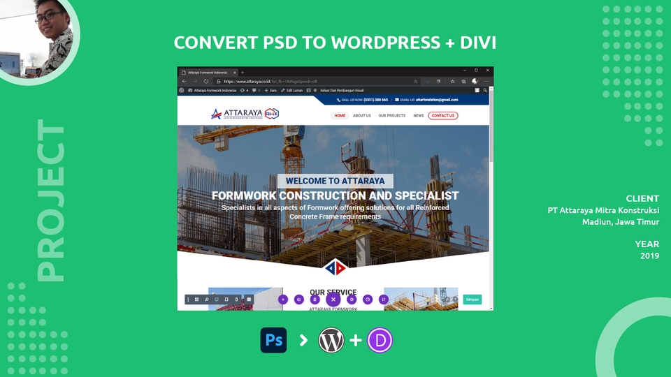 Pt attaraya mitra konstruksi cv attaraya jaya perkasa sindon, sidomulyo, wonoasri, madiun, jawa timur 63157 phone: Convert Design Figma Psd Xd Ke Wordpress Elementor Divi 3 Hari Jadi
