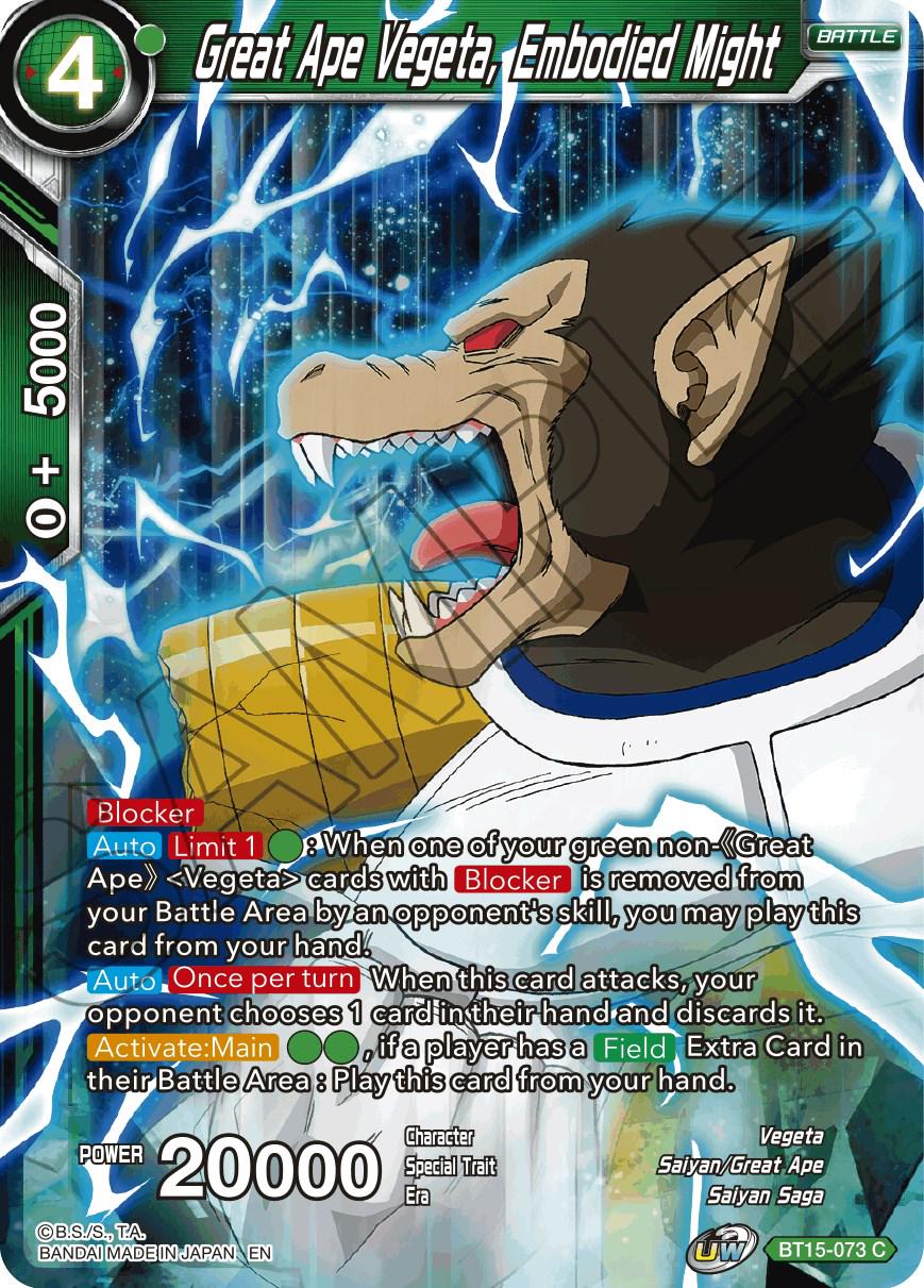 Great Ape Vegeta Embodied Might BT15 073 Prices Dragon Ball Super 1600 