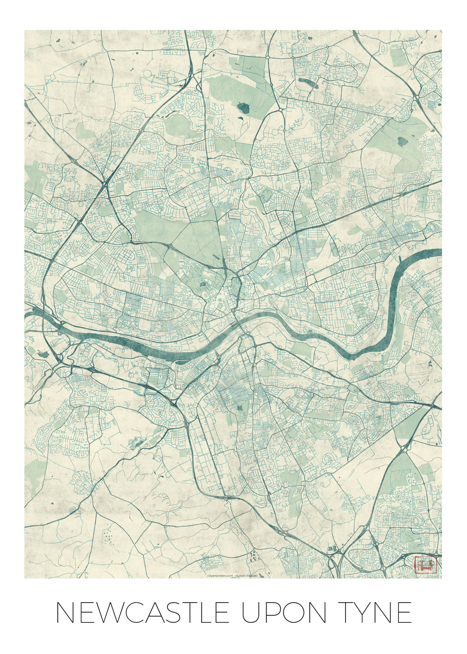 Newcastle Upon Tyne Map 87970 