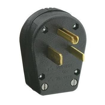 Leviton 30A 125V 3-Wire Angle Power Plug (TT-30P) - Outdoor, Right-Angle Design 10 thumbnail image