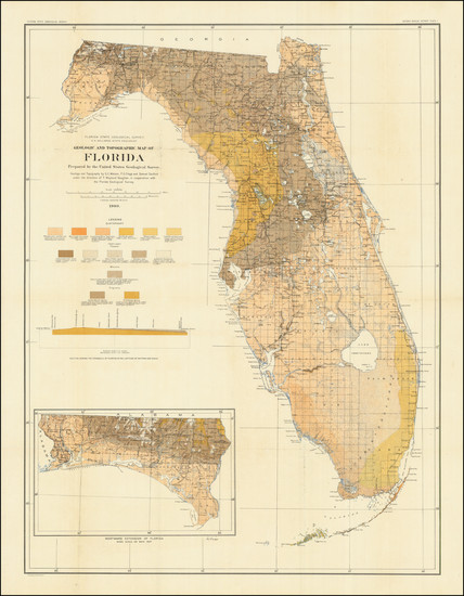 Old Antique Maps Of Florida Duo Tone Fine Art Map Of Key West Florida 95399 