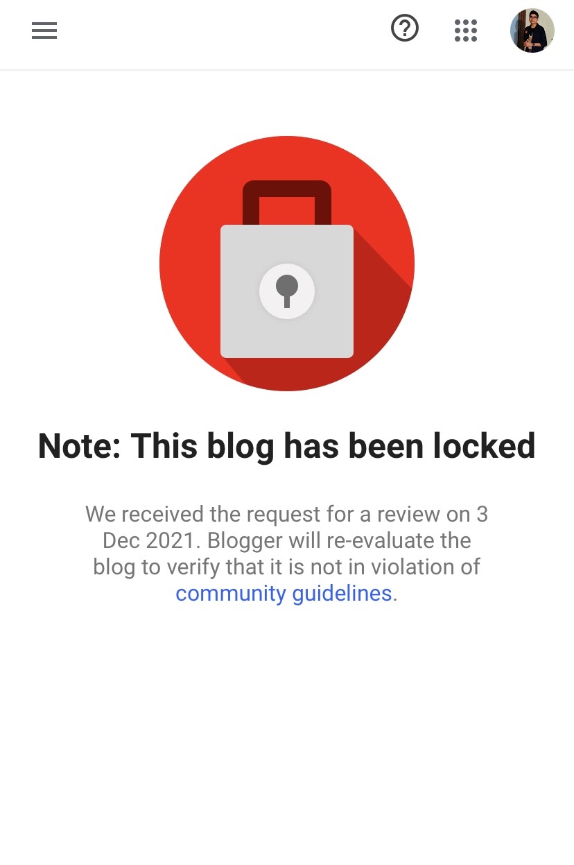 My blog has been locked by blogger. 