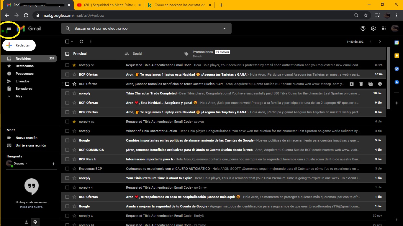 Me Aparecio Una Flecha Con Una Barra Verde Parpadeando Cerca Del Icono Gmail Y No Puedo Seleccionar Comunidad De Gmail