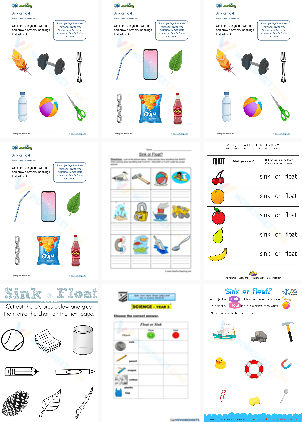 Free collection of printable sink or float worksheets