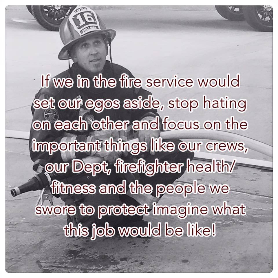 When you think of the sacrifices our firefighters make, think about the service of soldiers in foreign lands and listen to their lives, you have to be careful . The Fire Service Mentor Fire Engineering Training Community