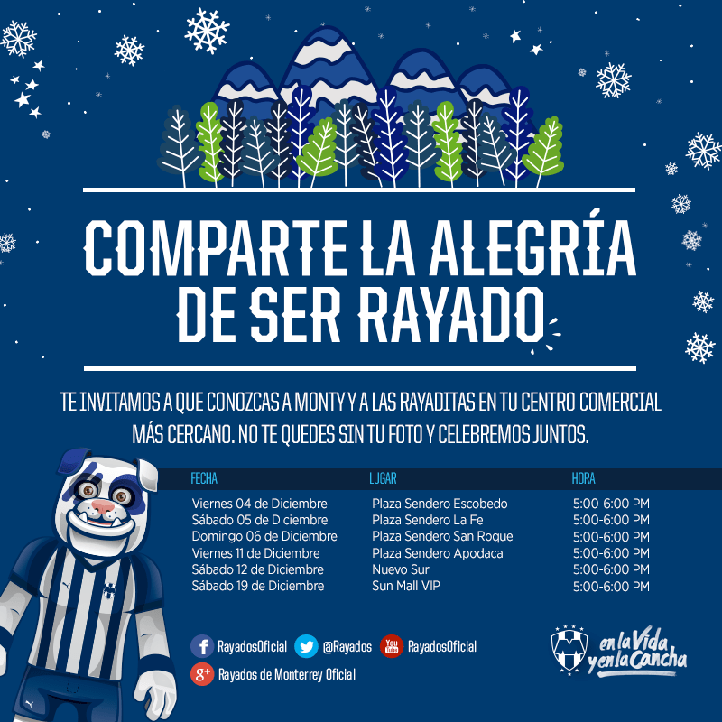 O club de fútbol monterrey é um clube mexicano de futebol de monterrey, nuevo león,. Comparte La Alegria De La Navidad Rayada Sitio Oficial Del Club De Futbol Monterrey