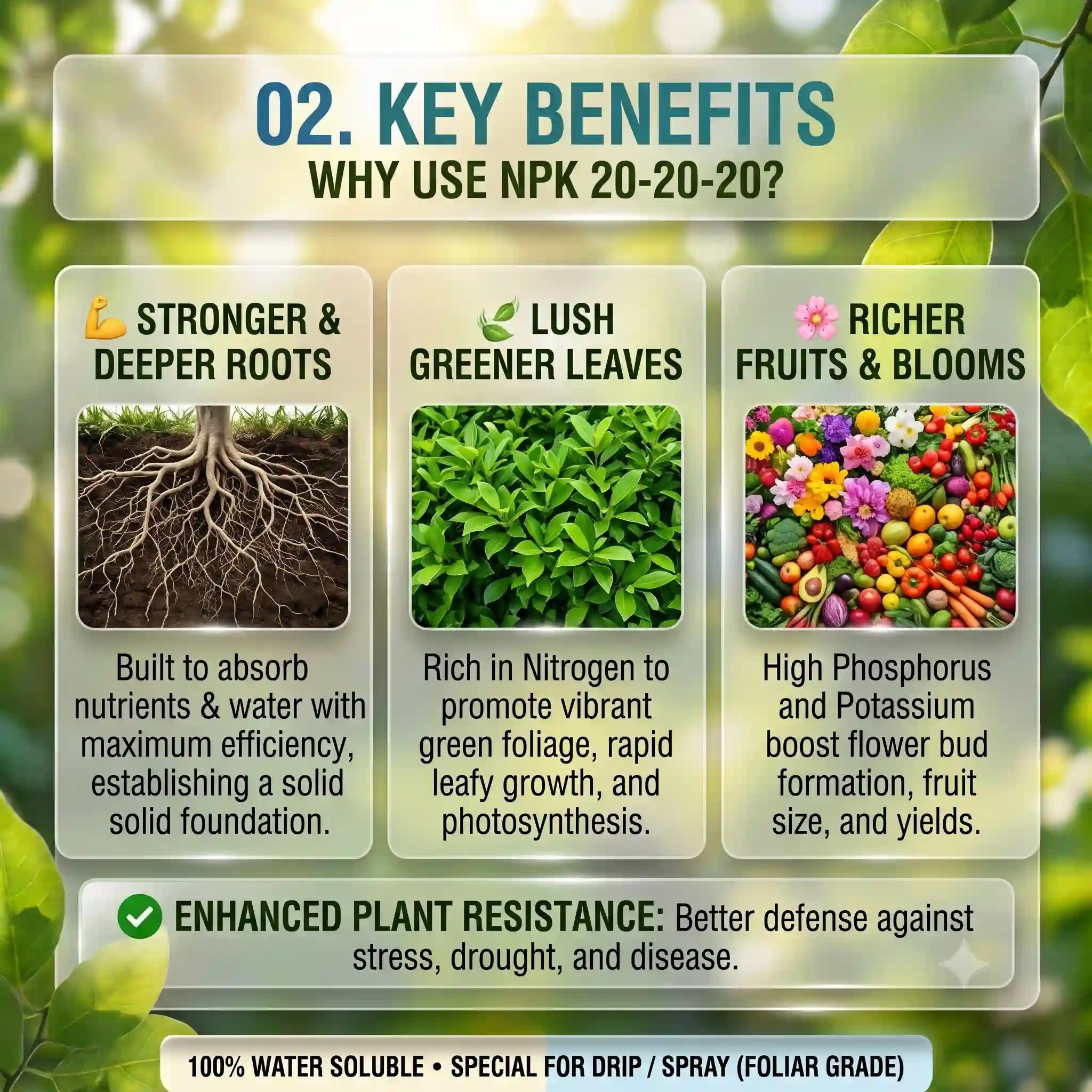 NPK 202020 Fertilizer key benefits