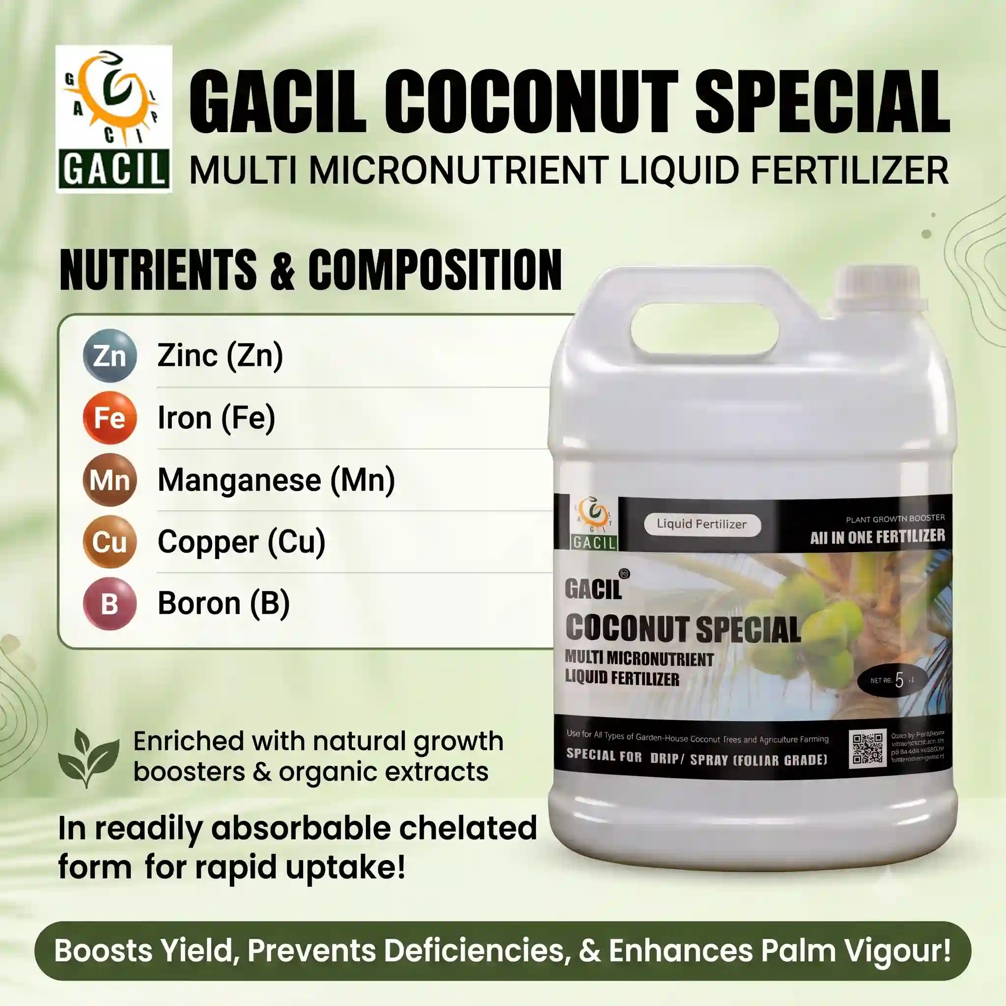 Coconut fertilizer nutrient composition