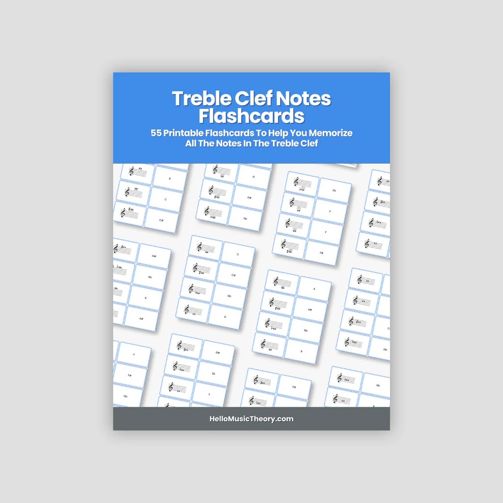 Treble Clef Notes Pdf Flashcards Hello Music Theory