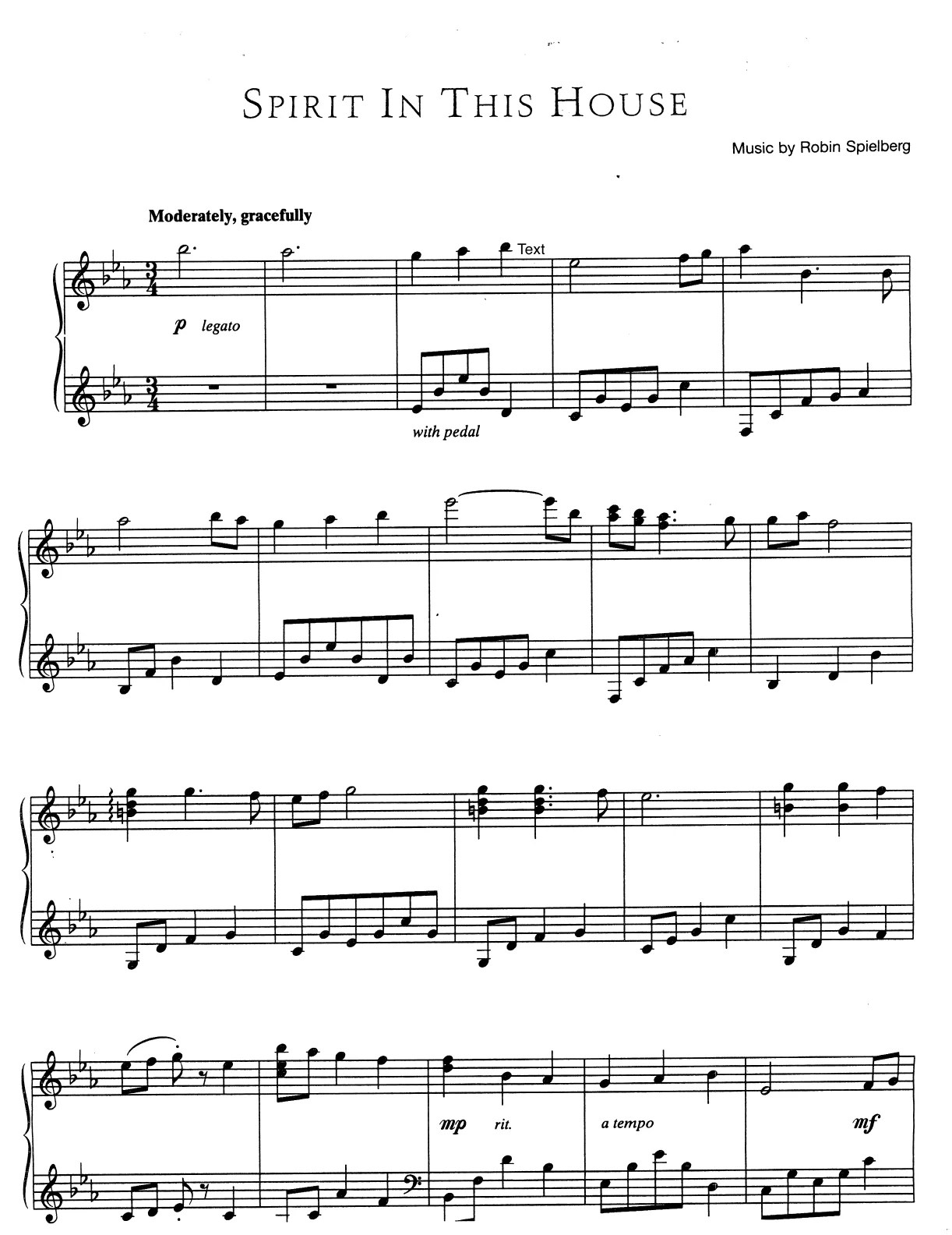 Spirit In This House Robin Spielberg Piano Music Store