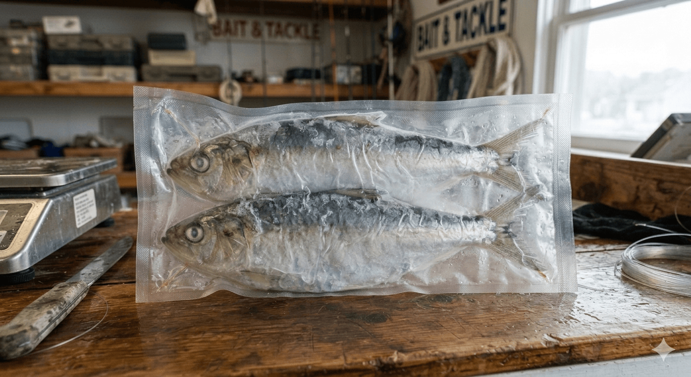 Frozen POGY 2-pack, vacuum-packed. Appx. 9-inch/ea.