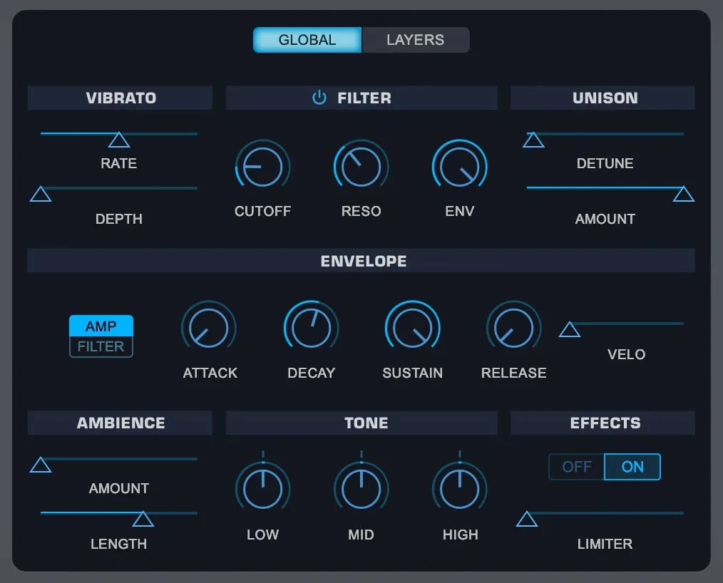global controls panel in Omnisphere 3