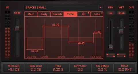 Reverb algorithms interface display