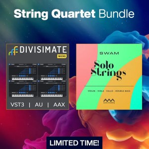 SWAM String Quartet Bundle complete orchestral strings collection featuring advanced modeling technology for professional violin, viola, cello and double bass instruments with authentic string quartet performance