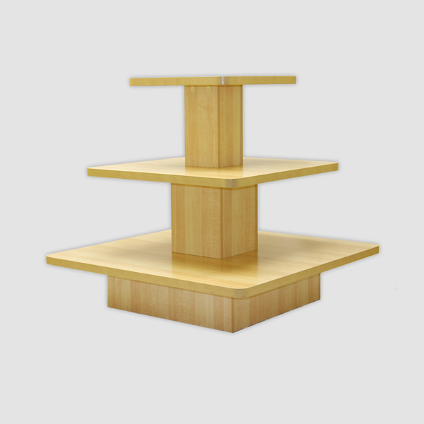 Wood Square 3 Tier Display Table Store Fixtures And Supplies