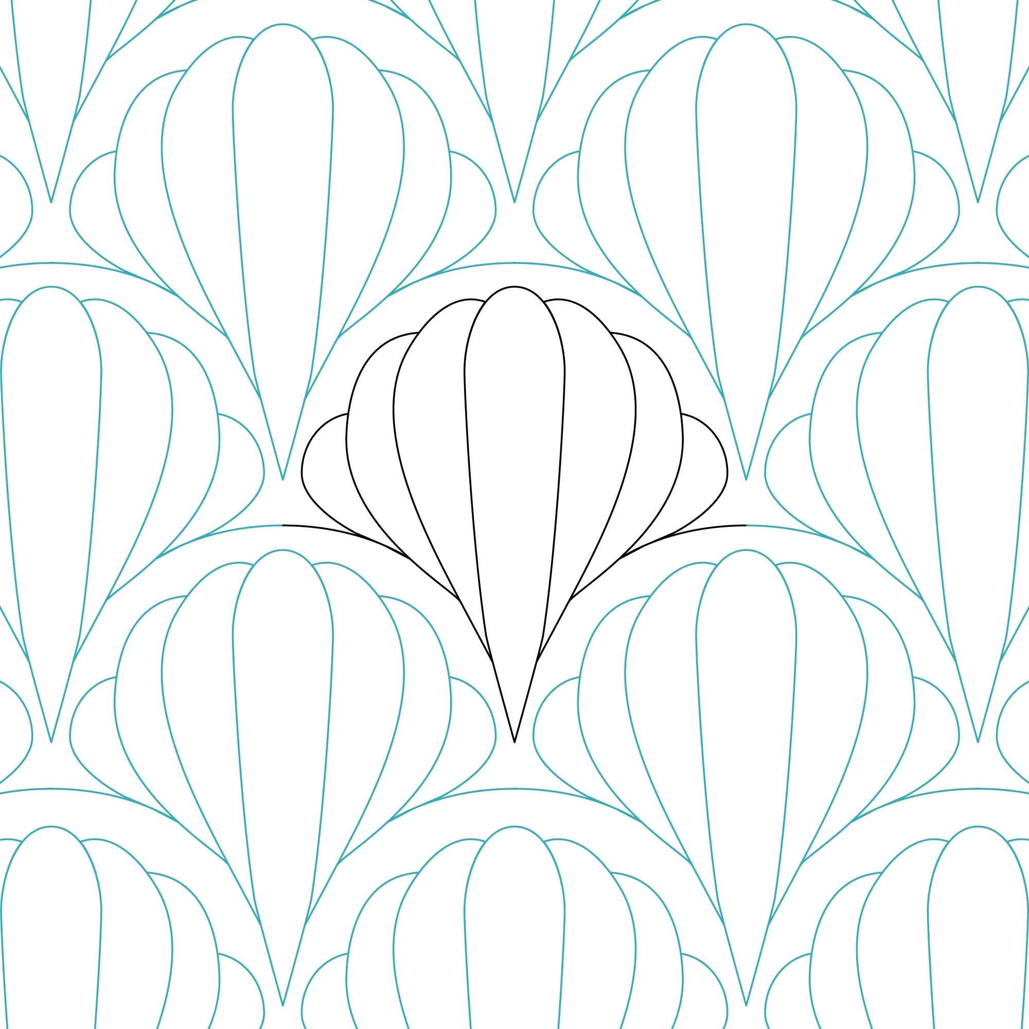 feather longarm quilting pantograph design