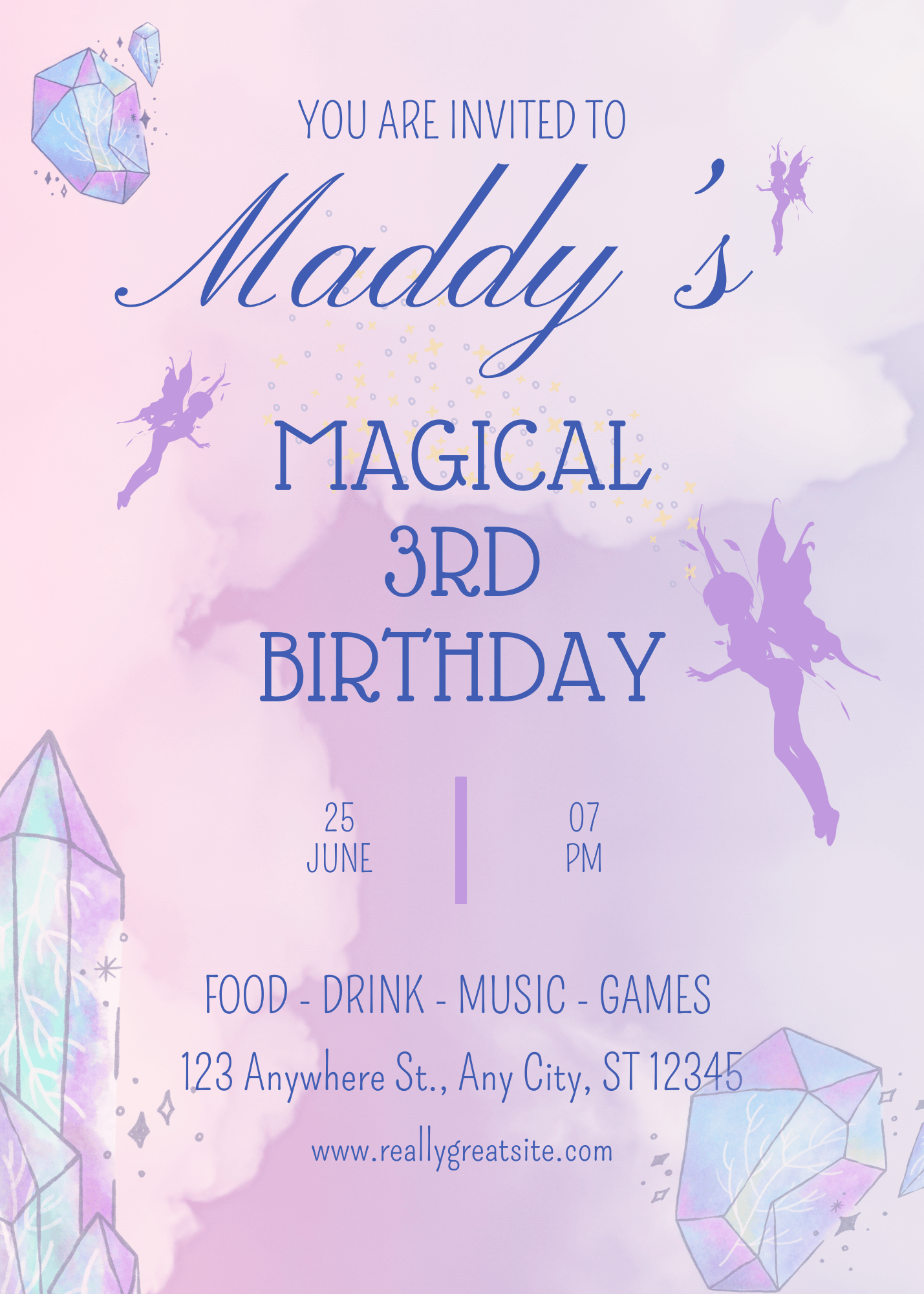 Fairy Birthday Invitation Template