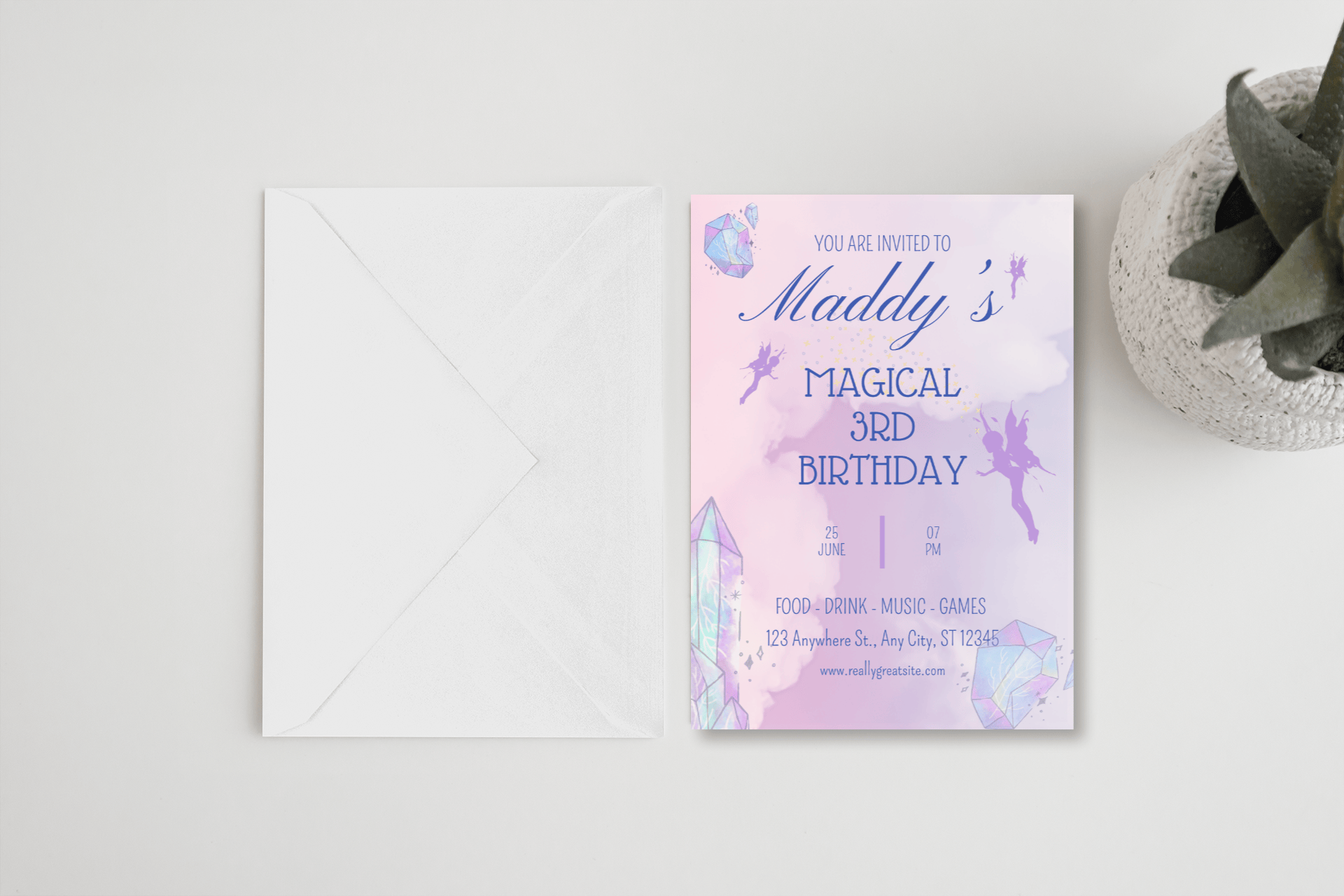 Fairy Birthday Invitation Template