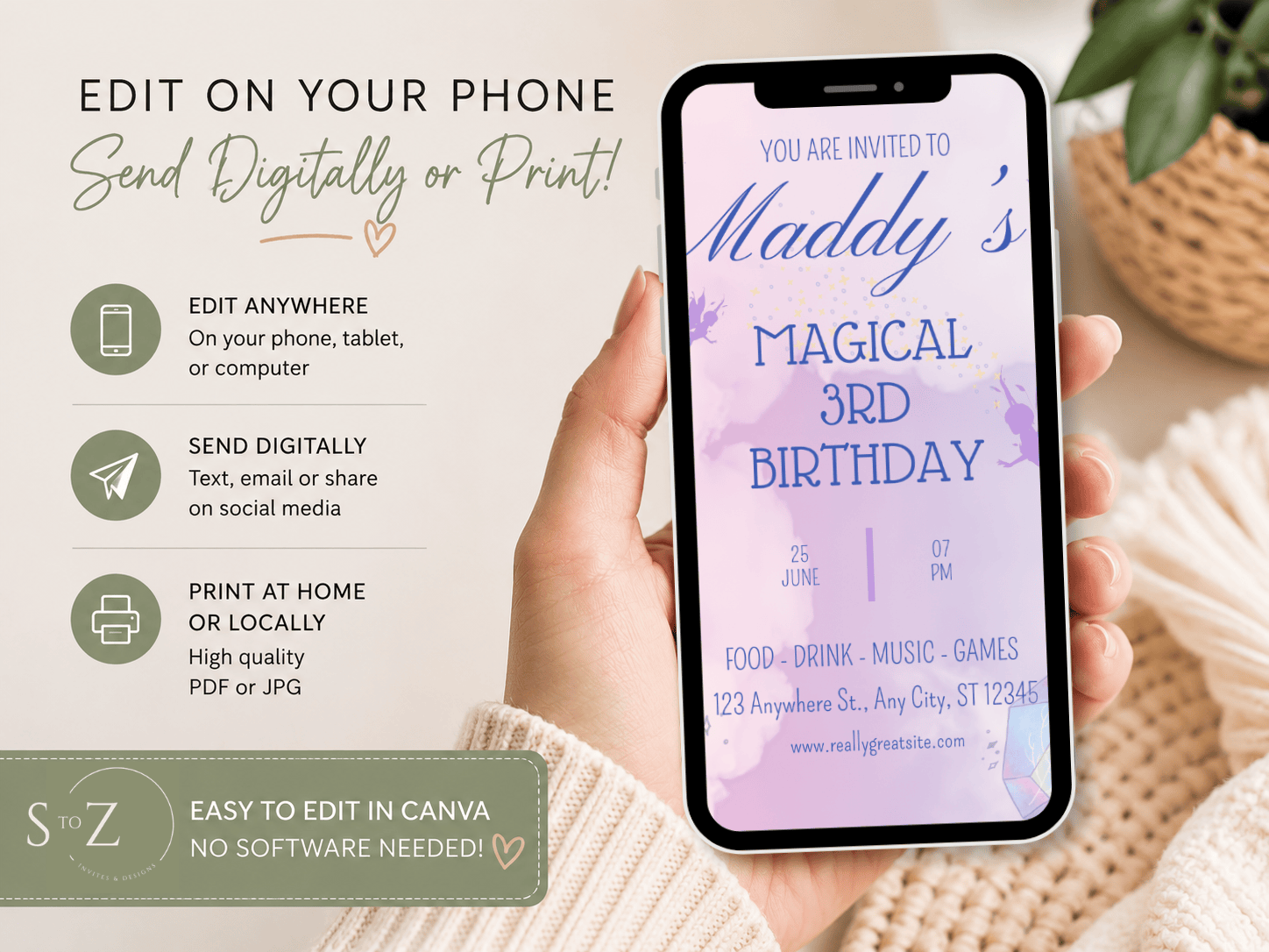 Fairy Birthday Invitation Template