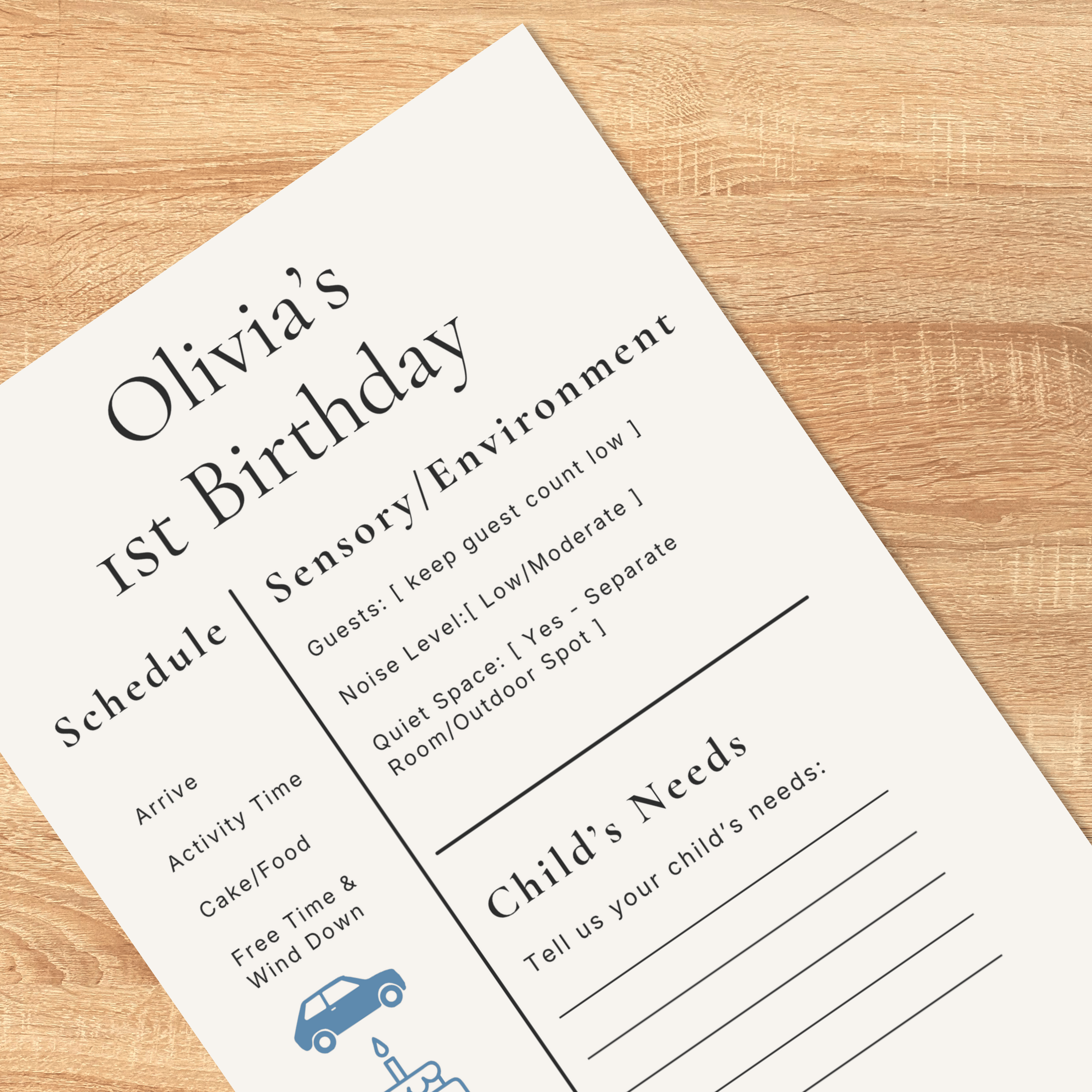 Sensory Friendly Balloon Invitation
