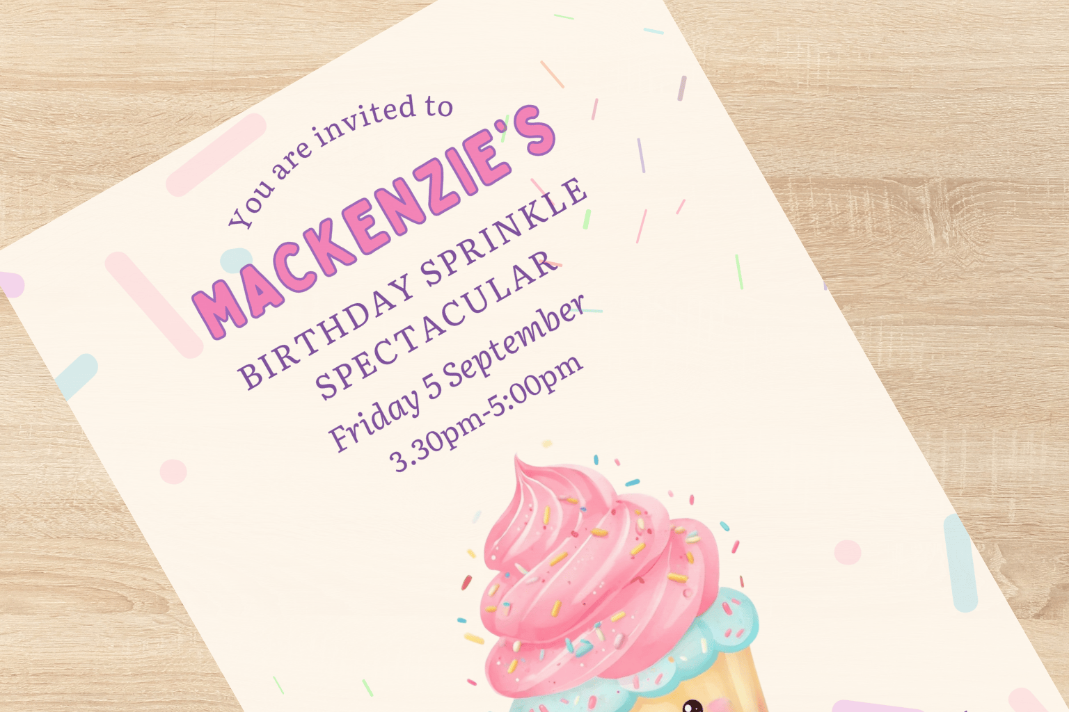 Cupcake Birthday Invitation Template
