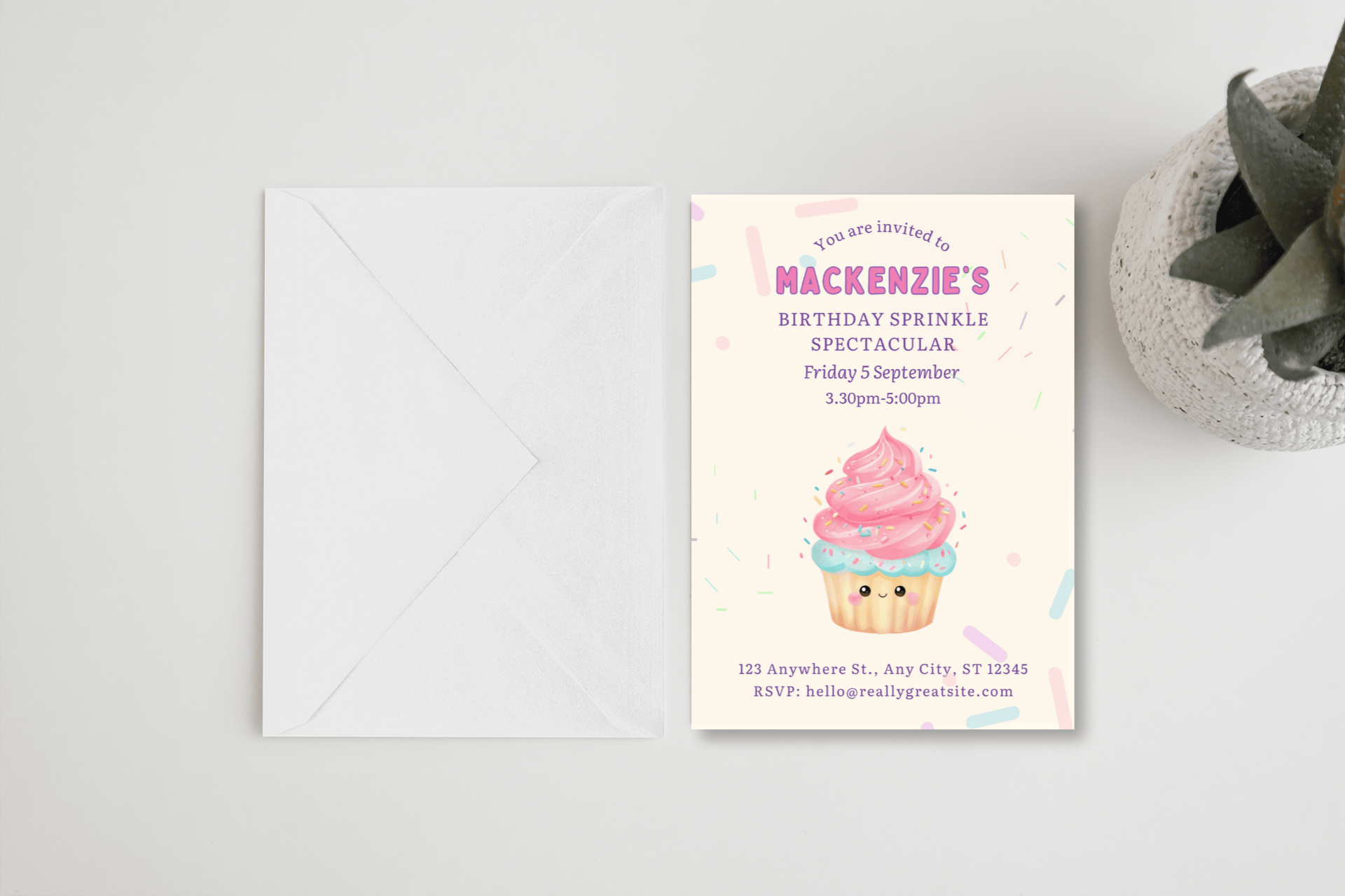 Cupcake Birthday Invitation Template