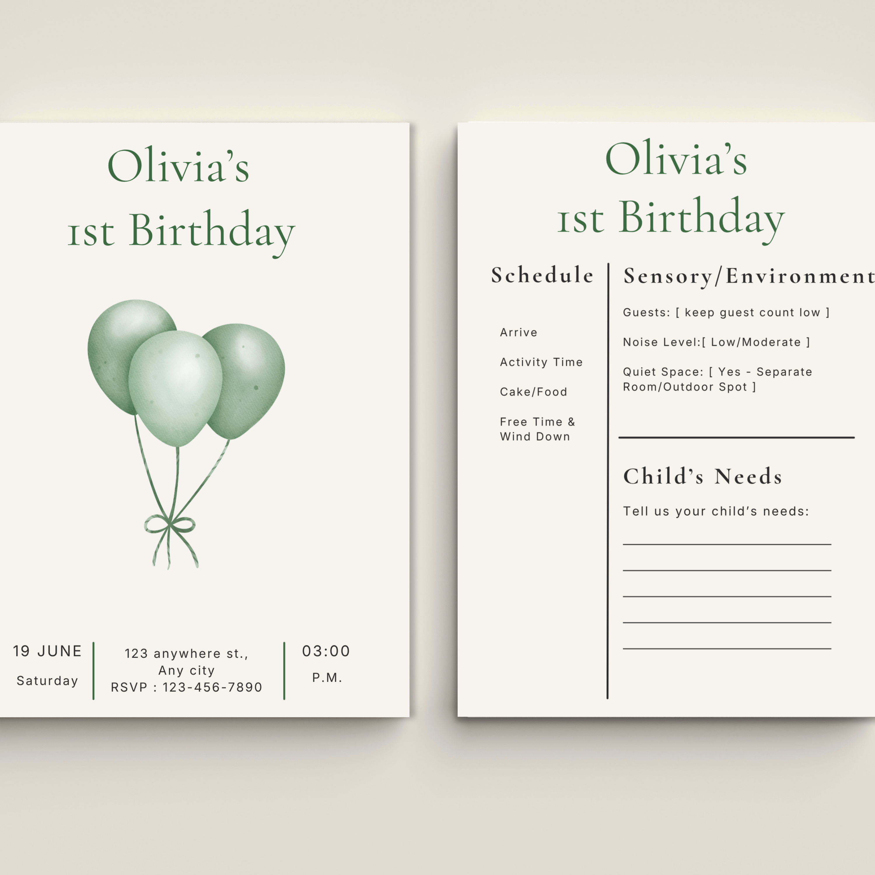 Sensory Friendly Balloon Invitation