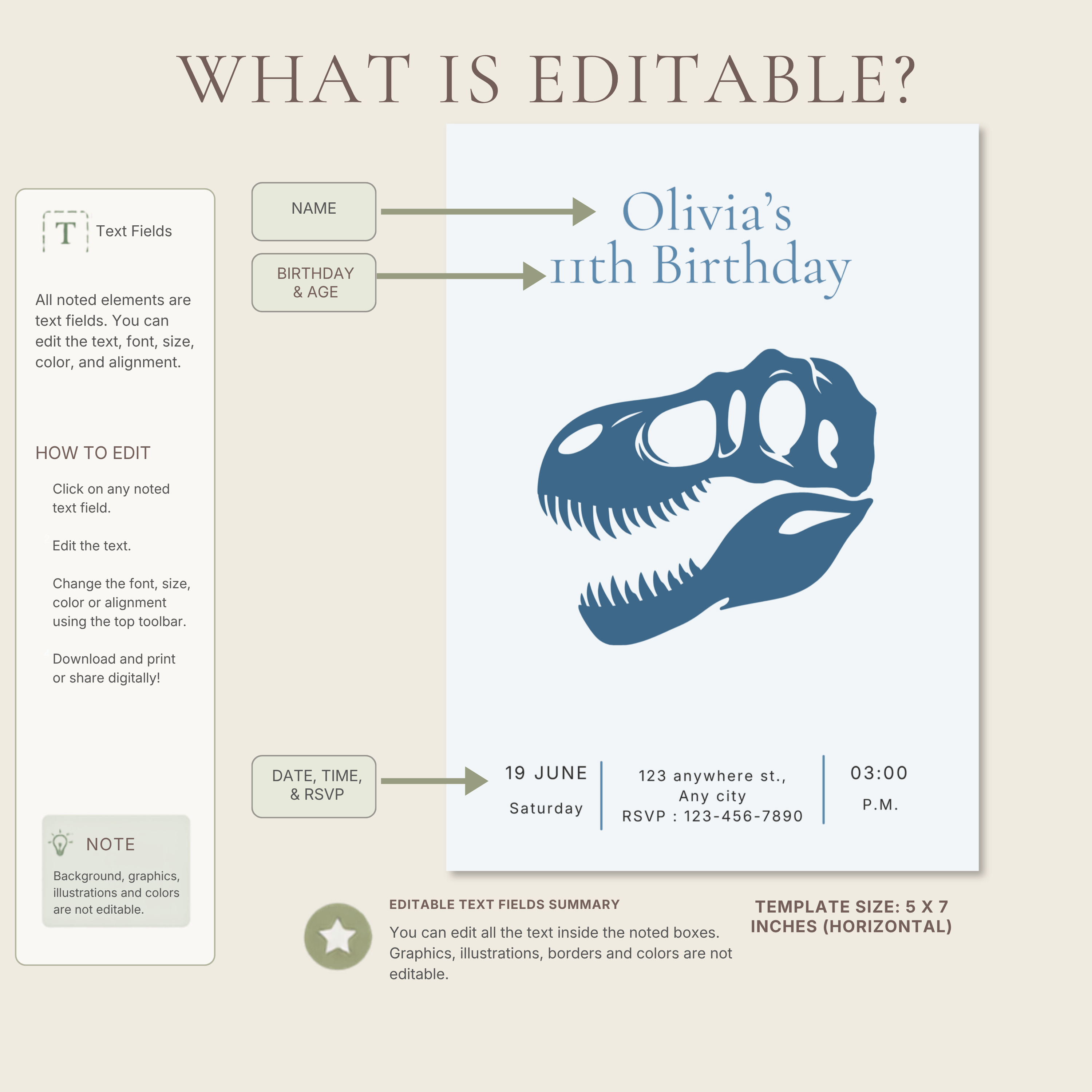 Sensory Friendly Dinosaur Invite