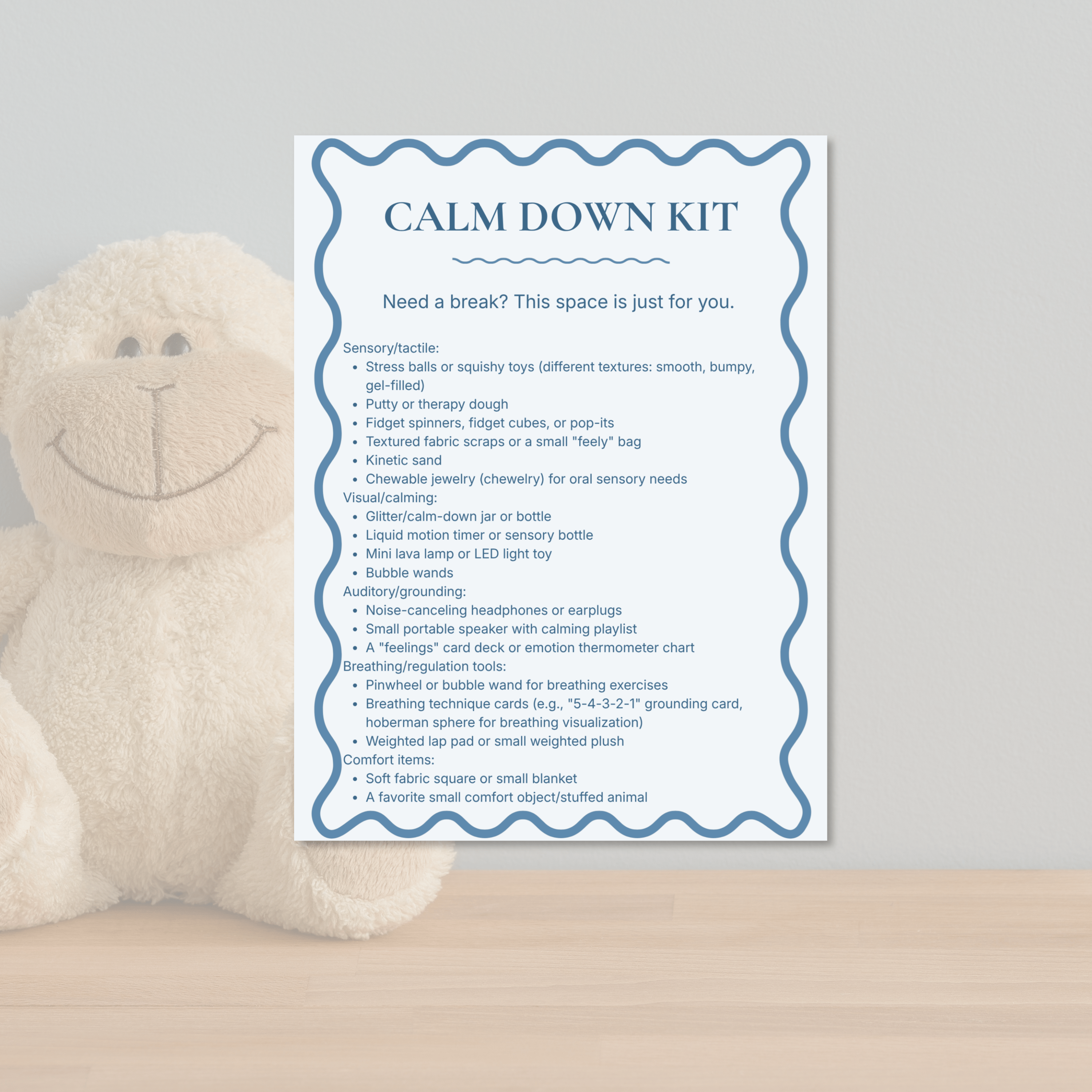 Pool Party Sensory Friendly Signs & Calm Down Kit