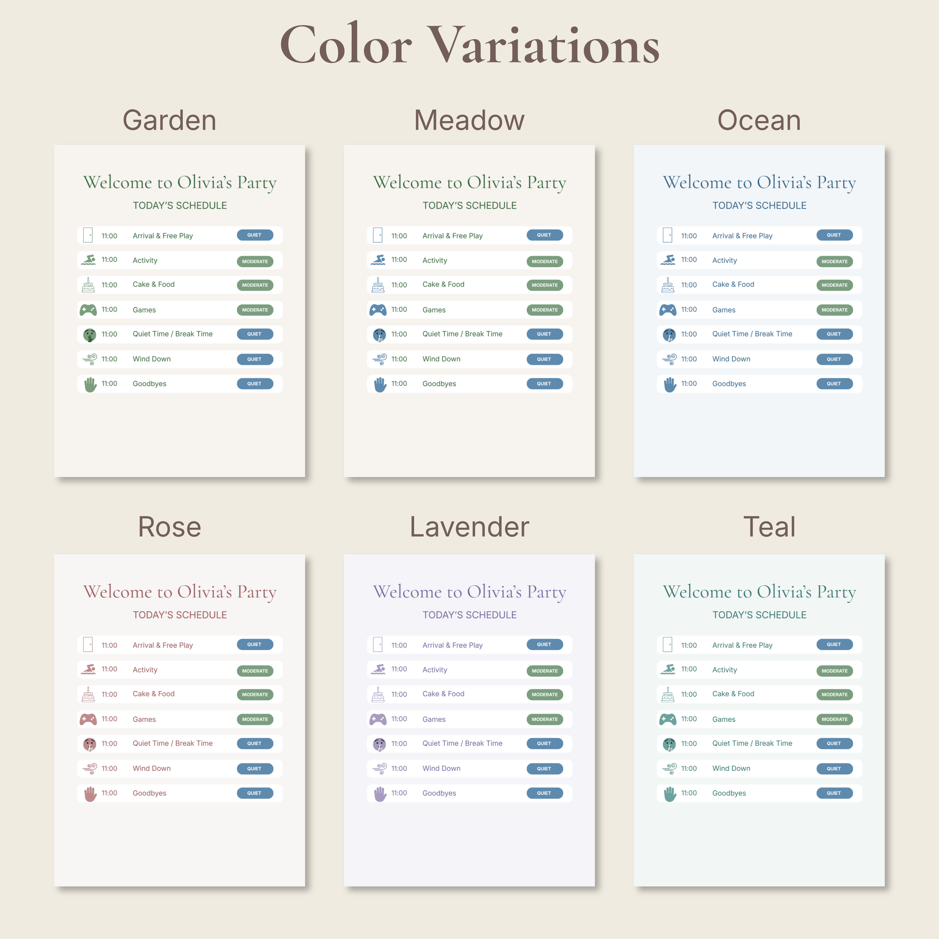 Pool Party Sensory Friendly Visual Schedule