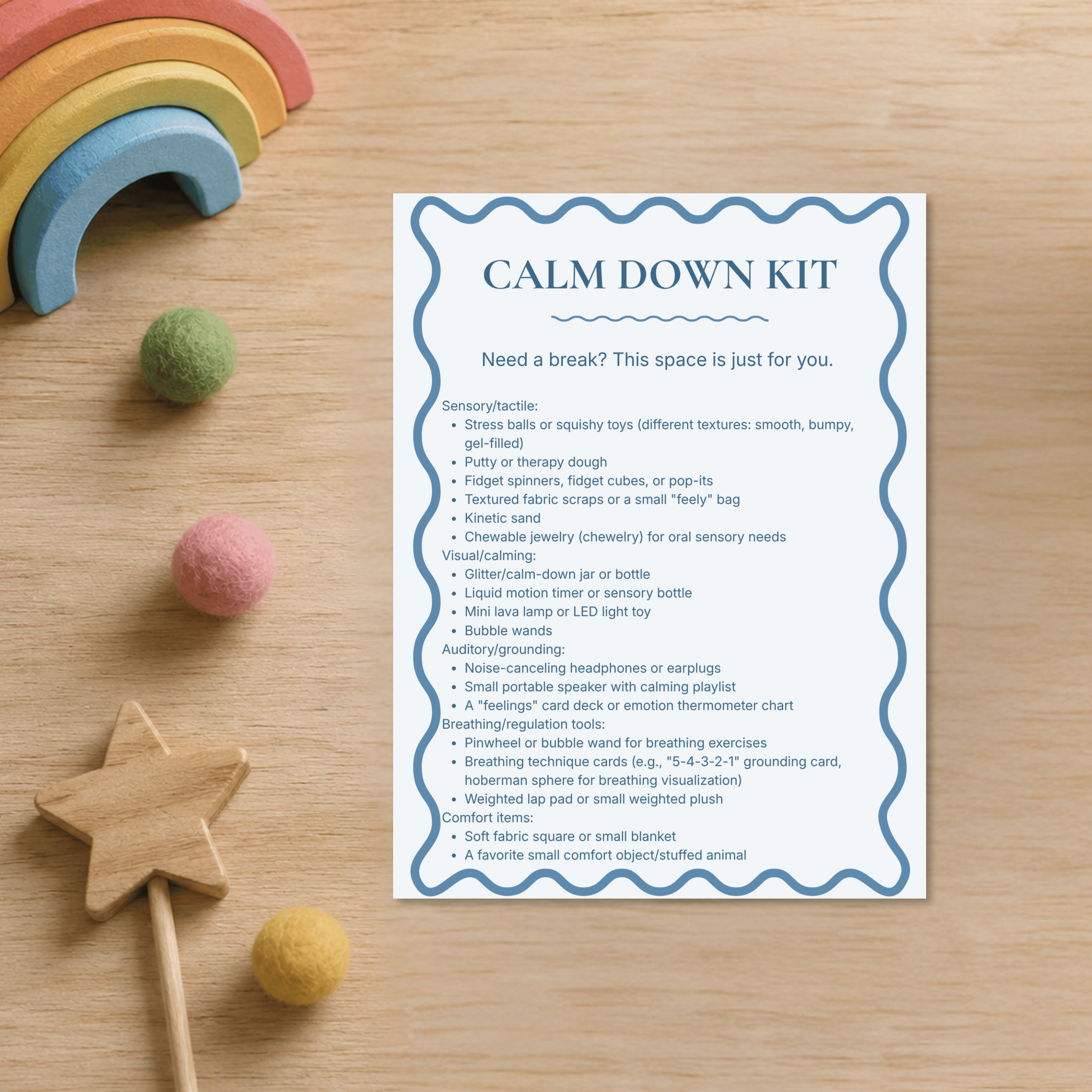 Pool Party Sensory Friendly Signs & Calm Down Kit