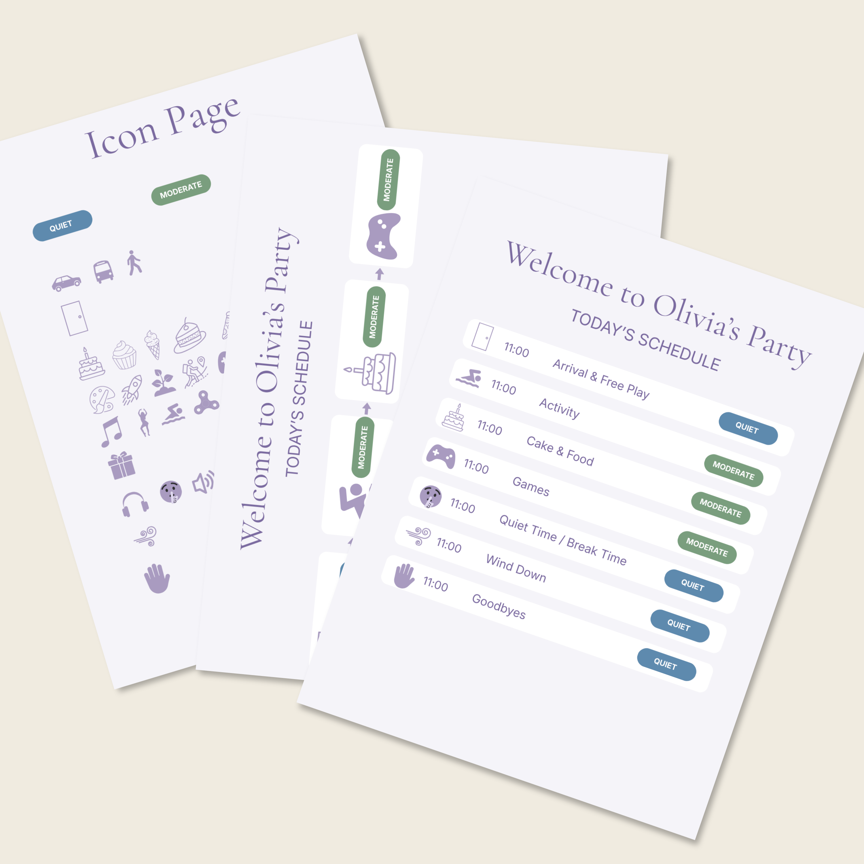 Pool Party Sensory Friendly Visual Schedule