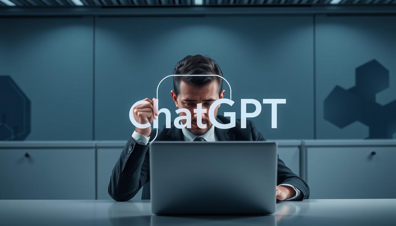 A visually striking image showcasing the limitations of the free version of ChatGPT. Set in a sleek, minimalist office environment, the foreground features a smartly-dressed person using a laptop, their expression conveying a mix of frustration and contemplation. In the middle ground, a subtle wireframe outline of the ChatGPT logo hovers, partially obscured, suggesting the constraints and boundaries of the free service. The background is bathed in a cool, muted color palette, with abstract shapes and forms hinting at the complex technological infrastructure behind the AI system. The overall composition and lighting create a sense of understated drama, inviting the viewer to ponder the tradeoffs and challenges of accessing advanced language models without financial commitment.
