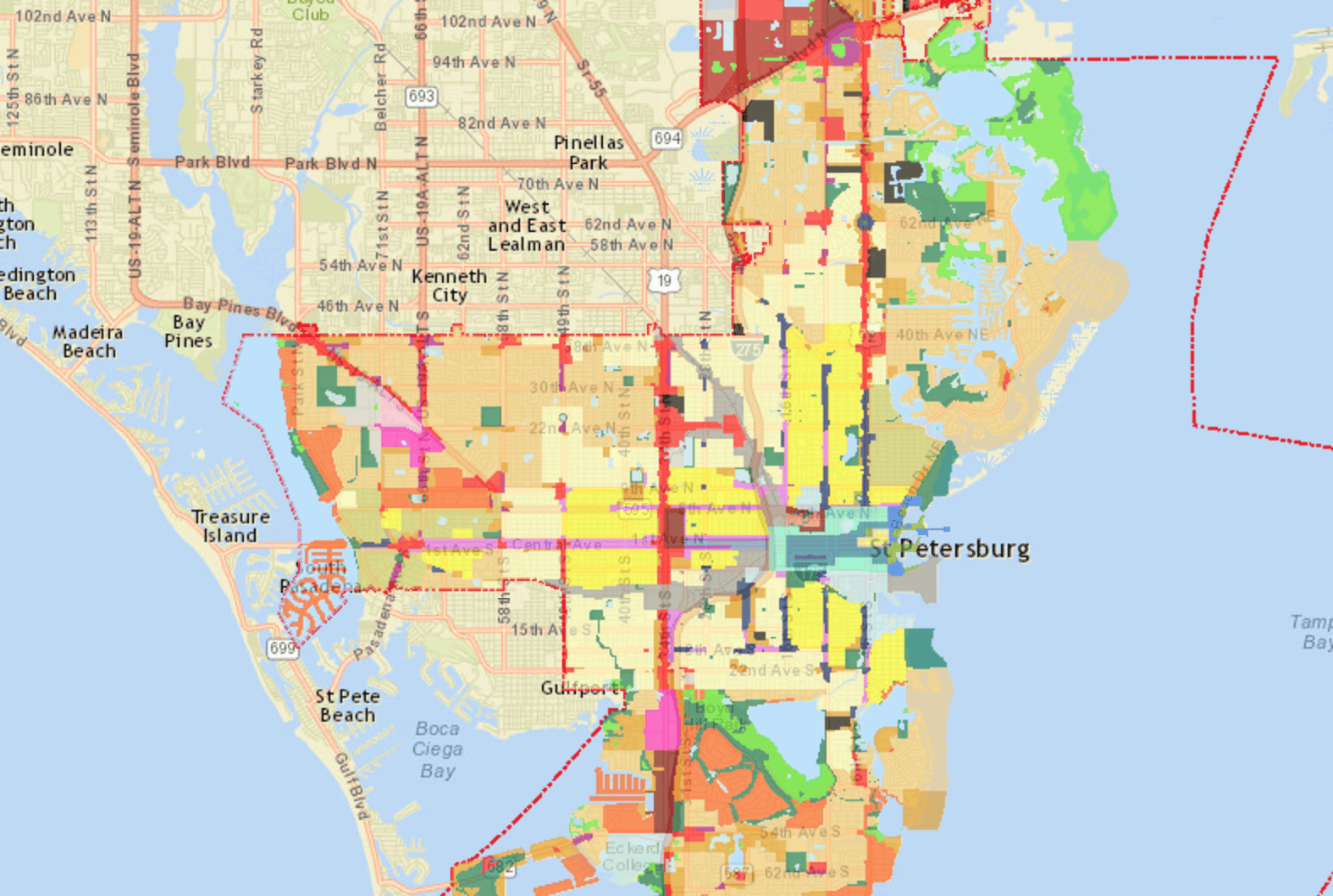 Region Map Of The St Petersburg Zoning Map 