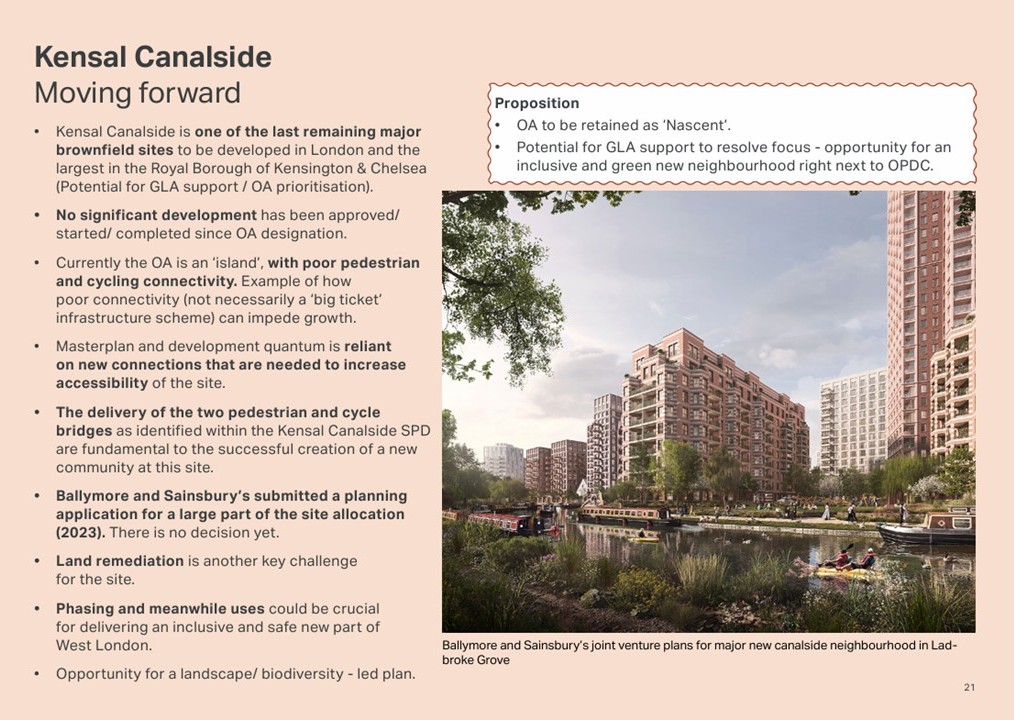 Proposals by Ballymore/Sainsburys at Kensal Canalside