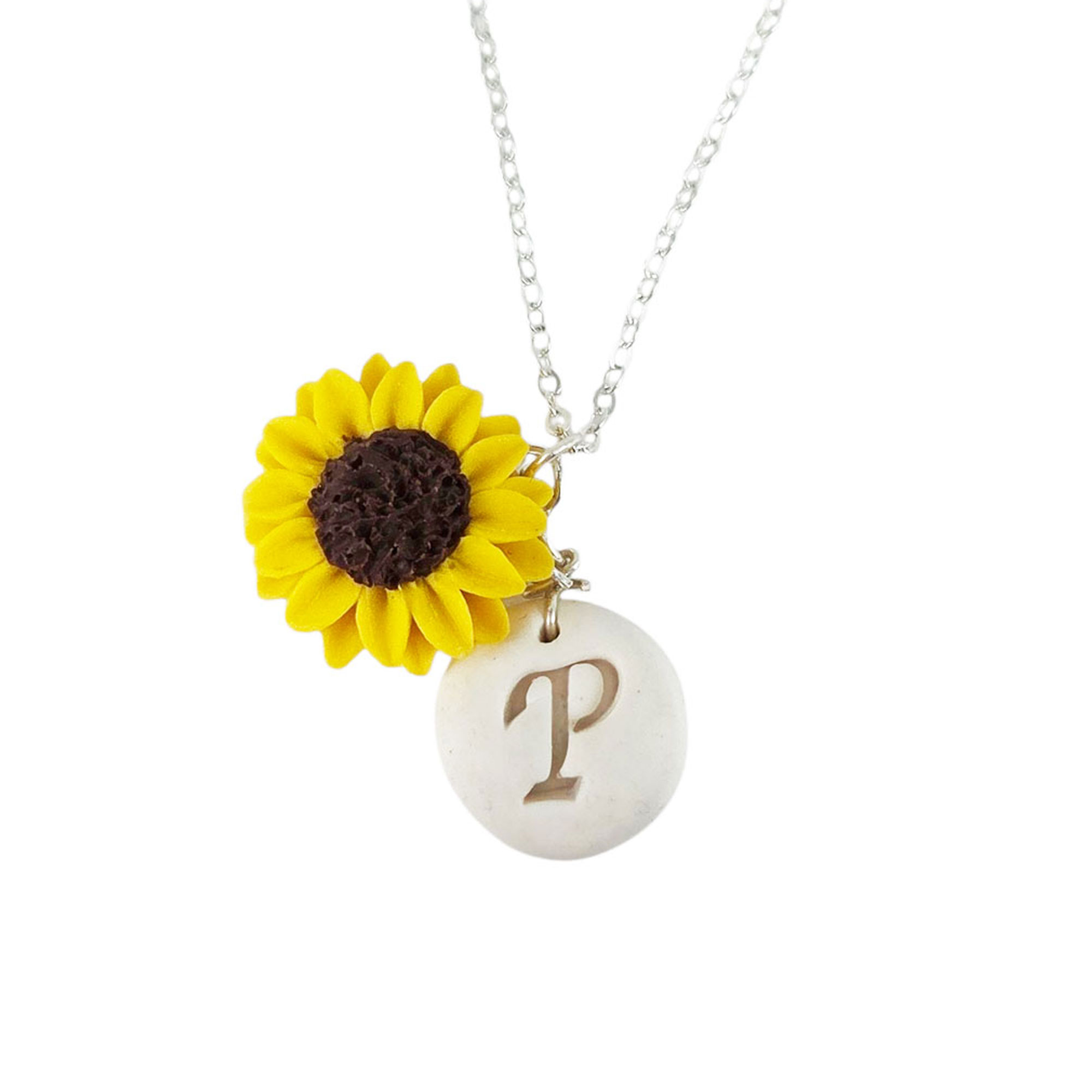Download sunflower monogram (1346181) today! Sunflower Initial Necklace Sunflower Monogram Necklace Stranded Treasures