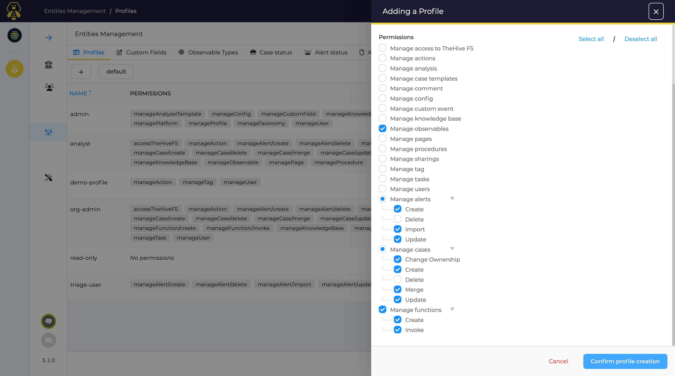 Fine-tuned permissions for Cases and Alerts Management