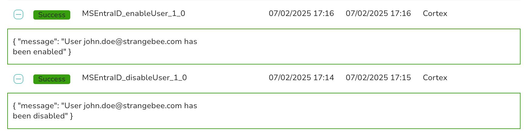 Enable or Disable User Cortex TheHive