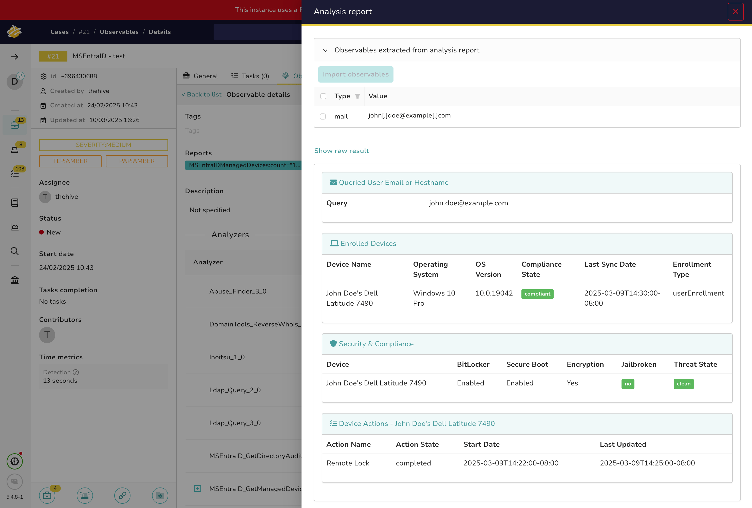 GetManagedDevicesInfo Cortex TheHive