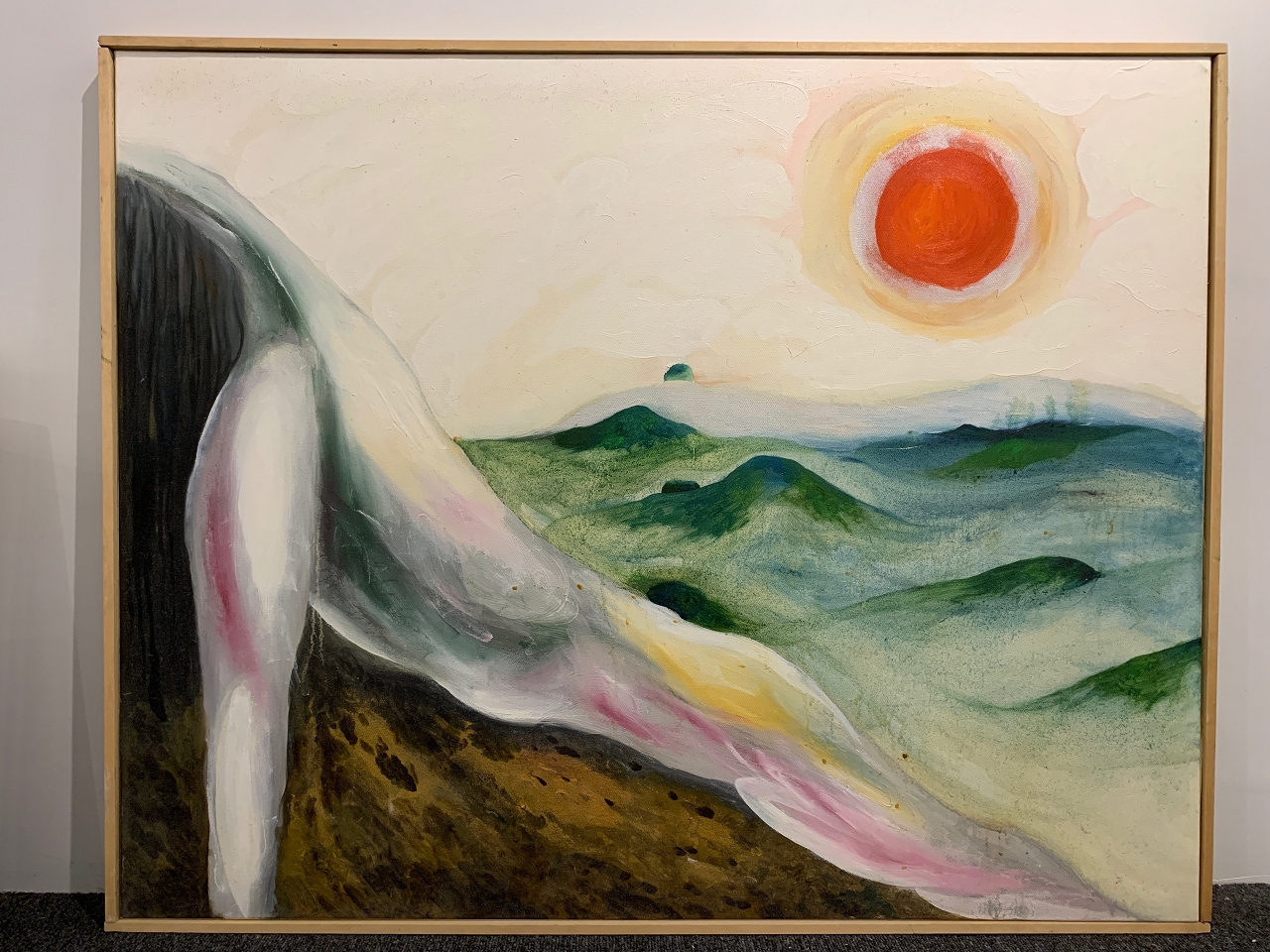 輕輕地躺下/油畫/Laying down gently/oil painting