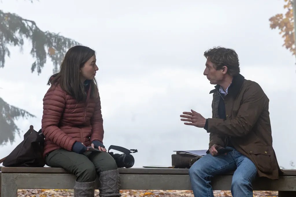 Mikey Madison and Jeremy Allen White in The Social Reckoning (2026).