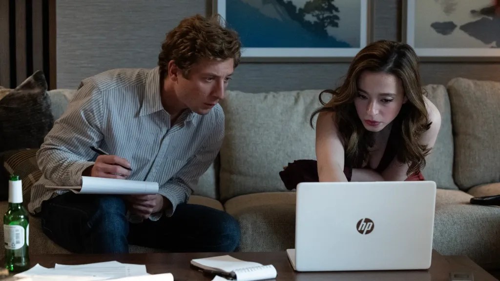 Jeremy Allen White and Mikey Madison in The Social Reckoning (2026).